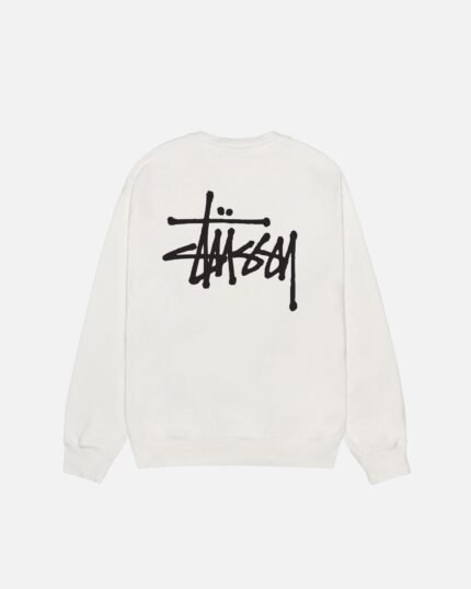 Basic White Stüssy Crew Pigment Dyed