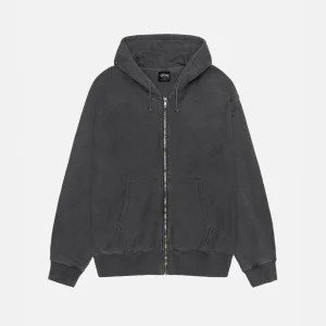 Stussy BUANA ZIP HOODIE PIGMENT DYED BLACK