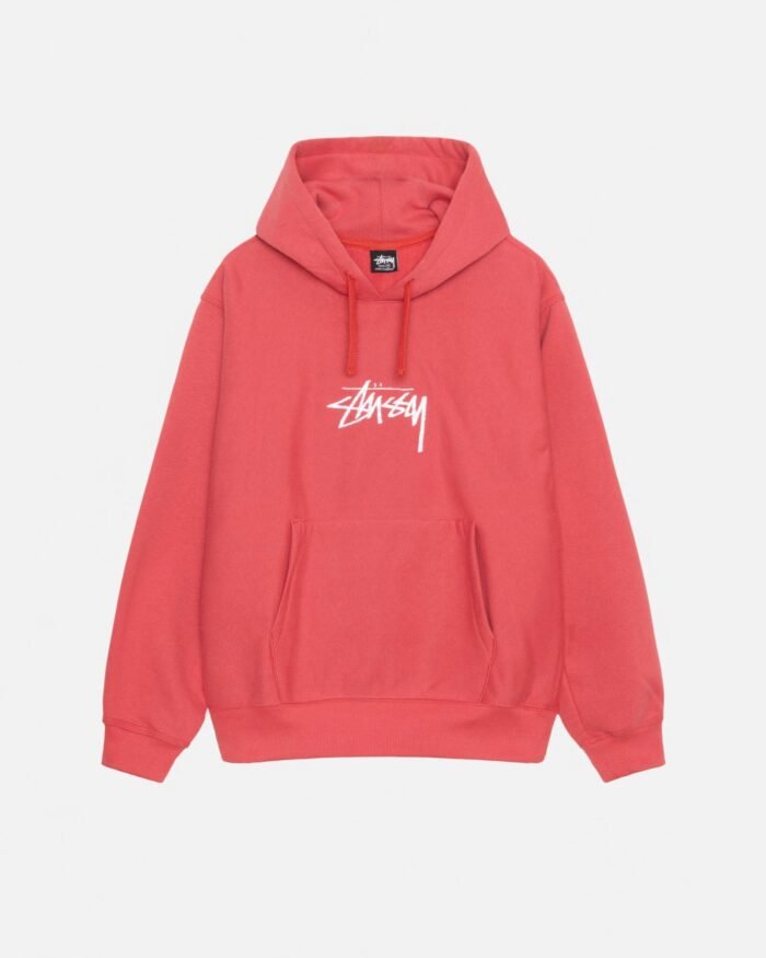 STOCK LOGO APPLIQUE RED HOODIE