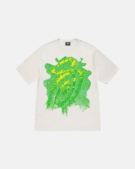 Stussy WEB TEE PIGMENT DYED, Suussy t shirt In white Color